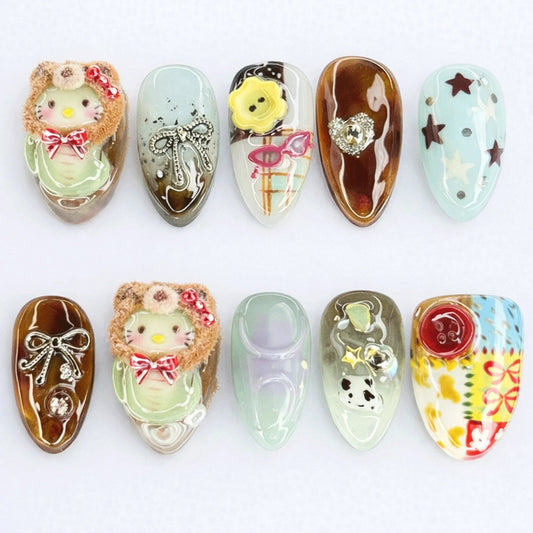 Cozy Kitty 3D Press Nails